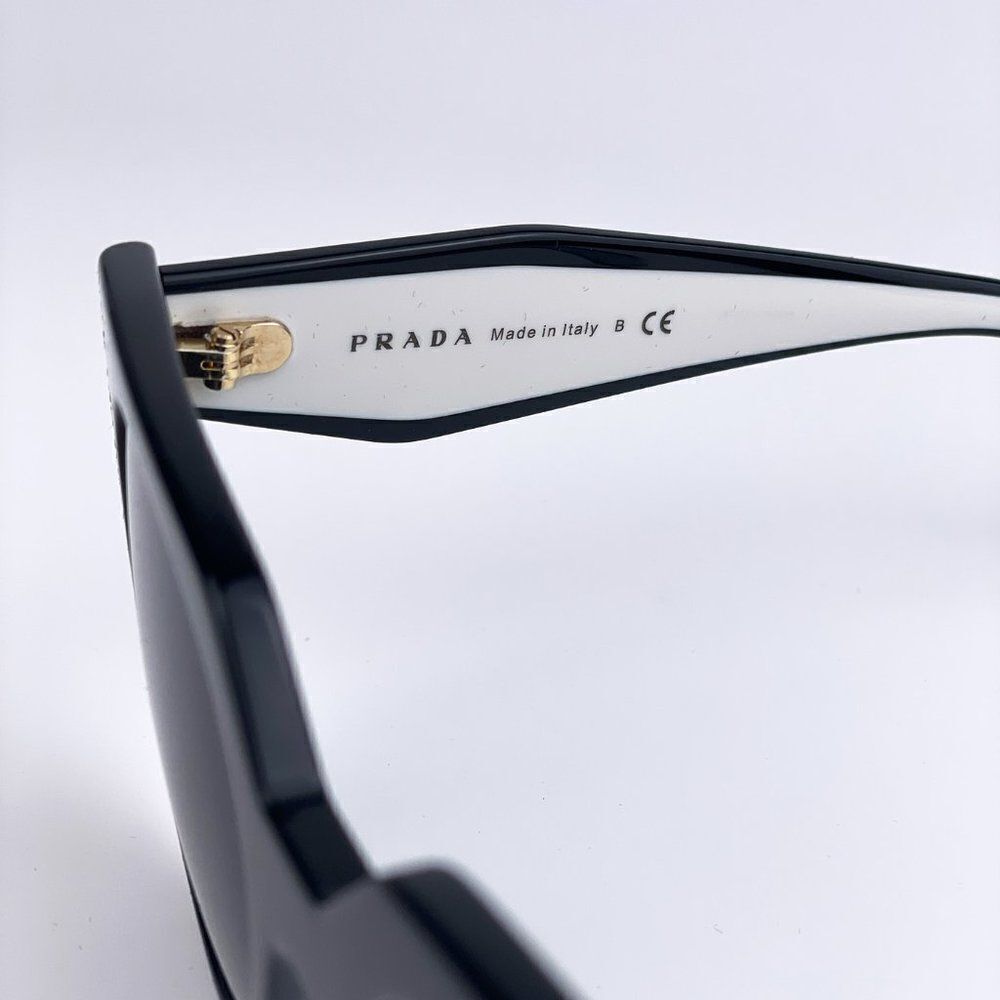NEW Prada PR14WS 09Q-5S0 Black Talc Gray Cat Eye Oversized Women Sunglasses - Picture 11 of 13